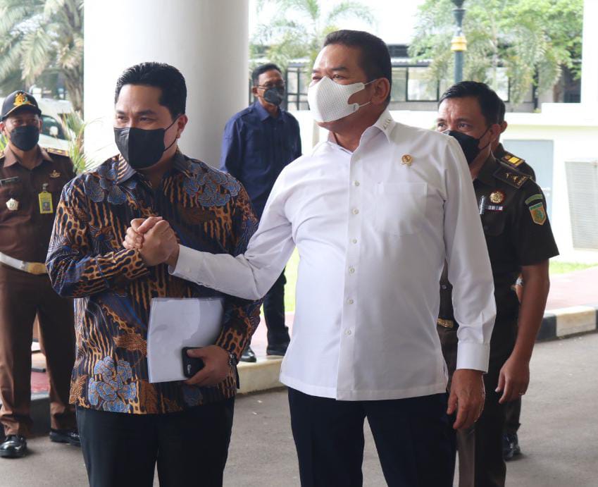 Dikunjungi Erick Thohir Jaksa Agung Burhanuddin Tegas Dukung Program