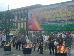 Barang Bukti Narkoba Dimusnahkan Polda Lampung