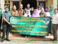 Danrem 043/Gatam Kunjungi Panti Asuhan Ummie May, Veteran dan Warakawuri.