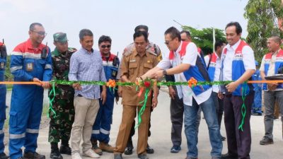 Pertamina Balongan Beton Jalan Salamdarma