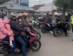 Polres Lampung Utara Kawal Pemudik Motor dari Kotabumi Sampai Perbatasan