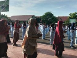 Ratusan Pelajar SMPN 1 Anjatan Ikuti Senam Sehat