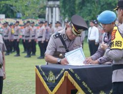 AKBP Teddy Rachesna Pimpin Sertijab Pejabat di Lingkungan Polres Lampung Utara