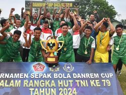 Kodim 0429/Lamtim Raih Juara I Turnamen Sepak Bola Danrem Cup