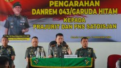 Danrem 043/Gatam Beri Arahan Kepada Prajurit Dan PNS Satdisjan